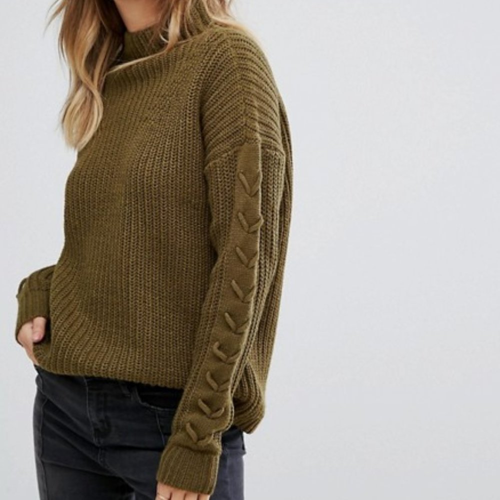 ASOS Funnel Neck Side Stitch Sweater